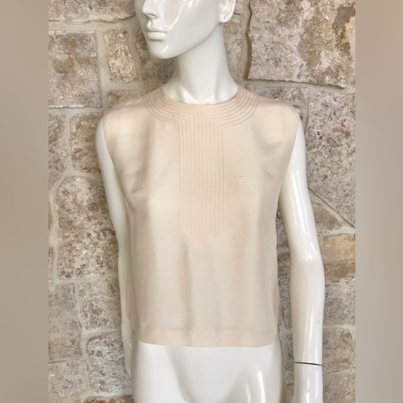 Beautiful Vintage 1950s 1960s Raw Silk Shell Top with Incredible Detailing - Picture 3 of 16